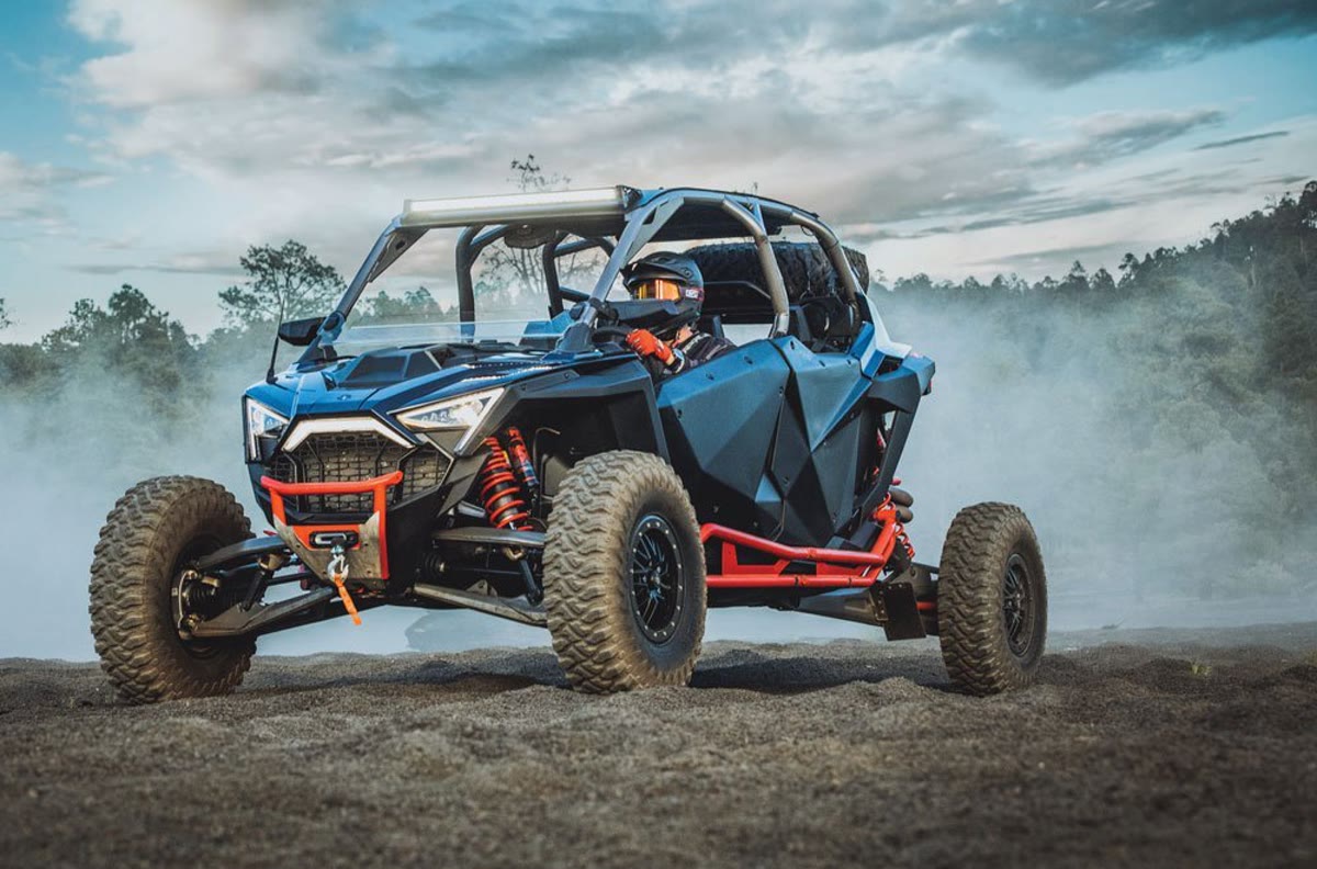 Polaris RZR running in the desert