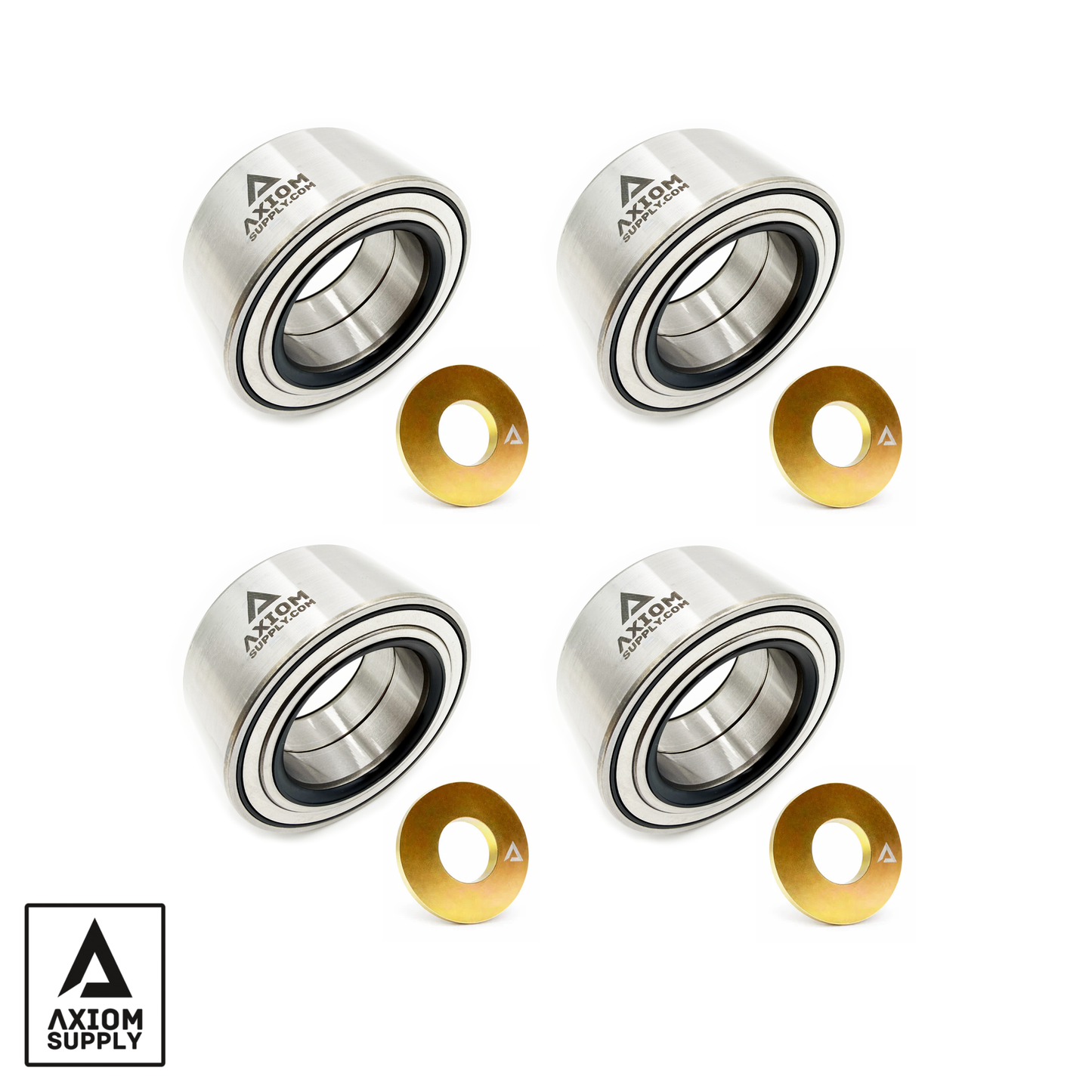 Axiom Supply Polaris Lifetime Warranty Wheel Bearing 4 Pack w/ Axle Washers RZR XP 2014 - 2023