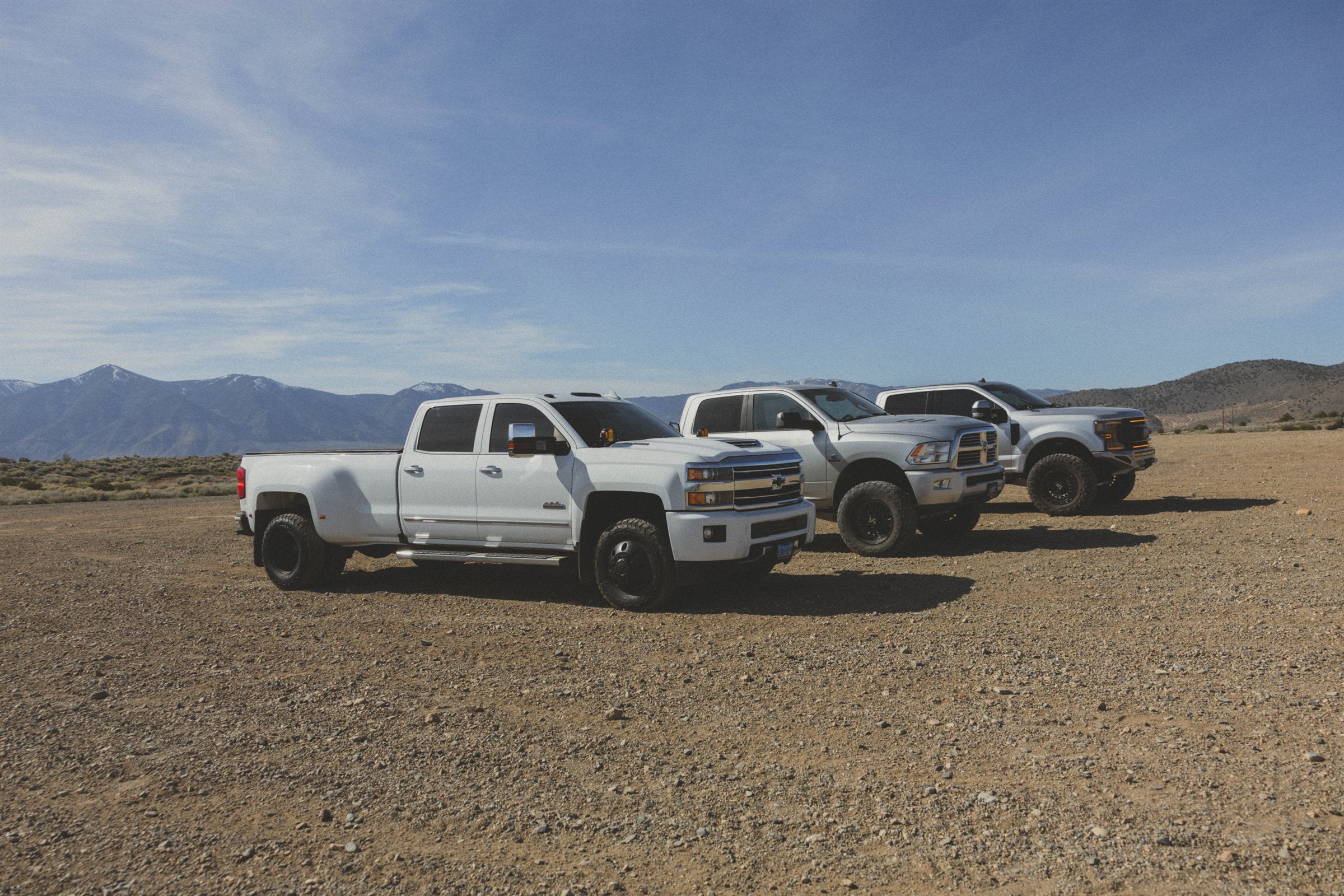 The Axiom Supply crew lined up in the desert